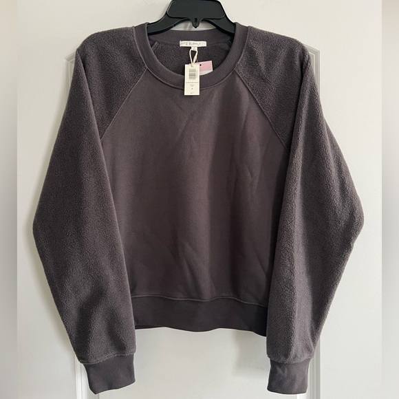 Z Supply Tops - NWT Z Supply Dark Grey Crewneck Fleece Top